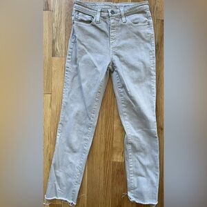 AG ADRIANO GOLDSHMIED tan stretchy Isabelle high rise straight crop jeans 24